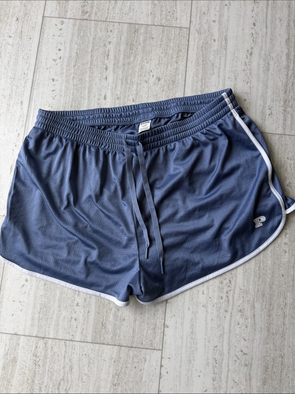 PINK Victoria's Secret Purple Athletic Mesh Shorts with White Trim